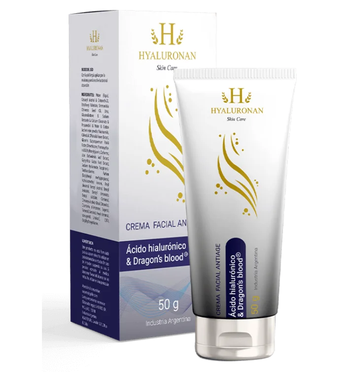 Hyaluronan Crema — Anti-edad con Sangre de Drago y Ácido Hialurónico — crema facial 50 ml antiedad con Sangre de Drago, ácido hialurónico, niacinamida, regaliz, caléndula y aloe vera