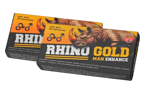 Rhino Gold — Cápsulas de potencia masculina — cápsulas para vigor masculino con maca, ginkgo, L-arginina, guaraná, té verde y cafeína